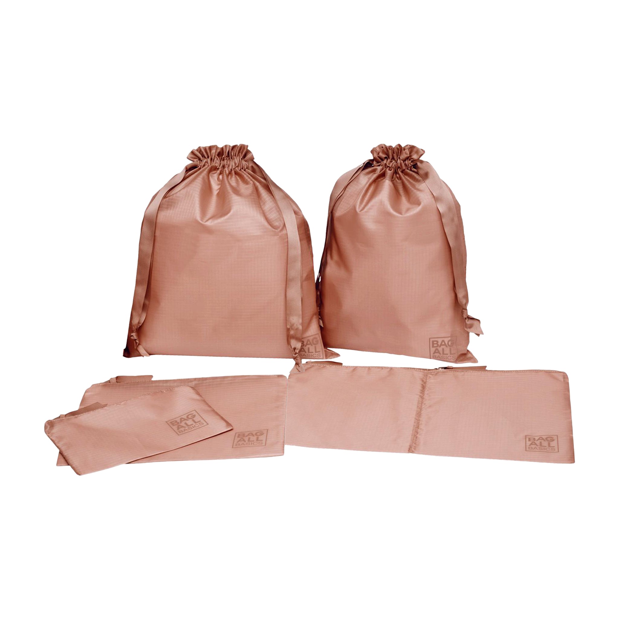 Bag-all Packing Bags Set, Recycled Nylon, 5-pack - Pink/Blush