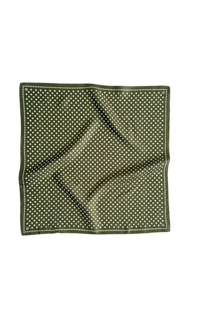 LeScarf Polkadot Scarf 50cm - Olive Green