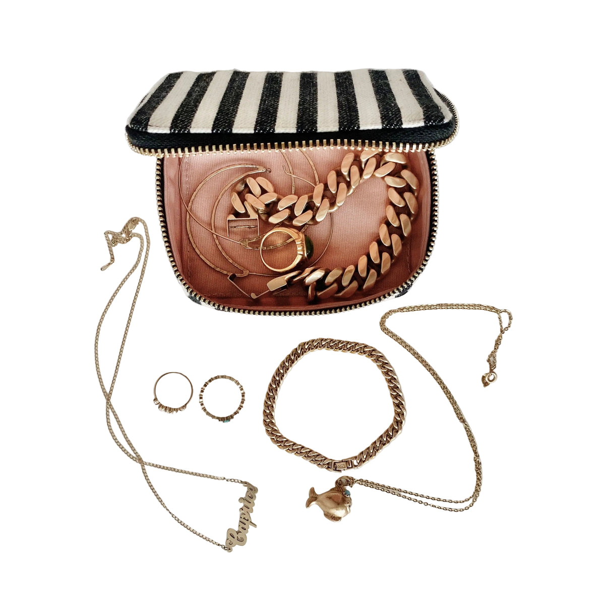 Bag-all Jewelry/Trinket Box, Small - Striped