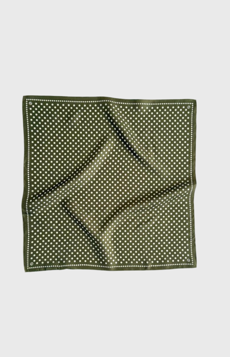 LeScarf Polkadot Scarf 50cm - Olive Green