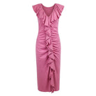 Chiara Cotton Ruffle Dress - Purple - Ulla Johnson