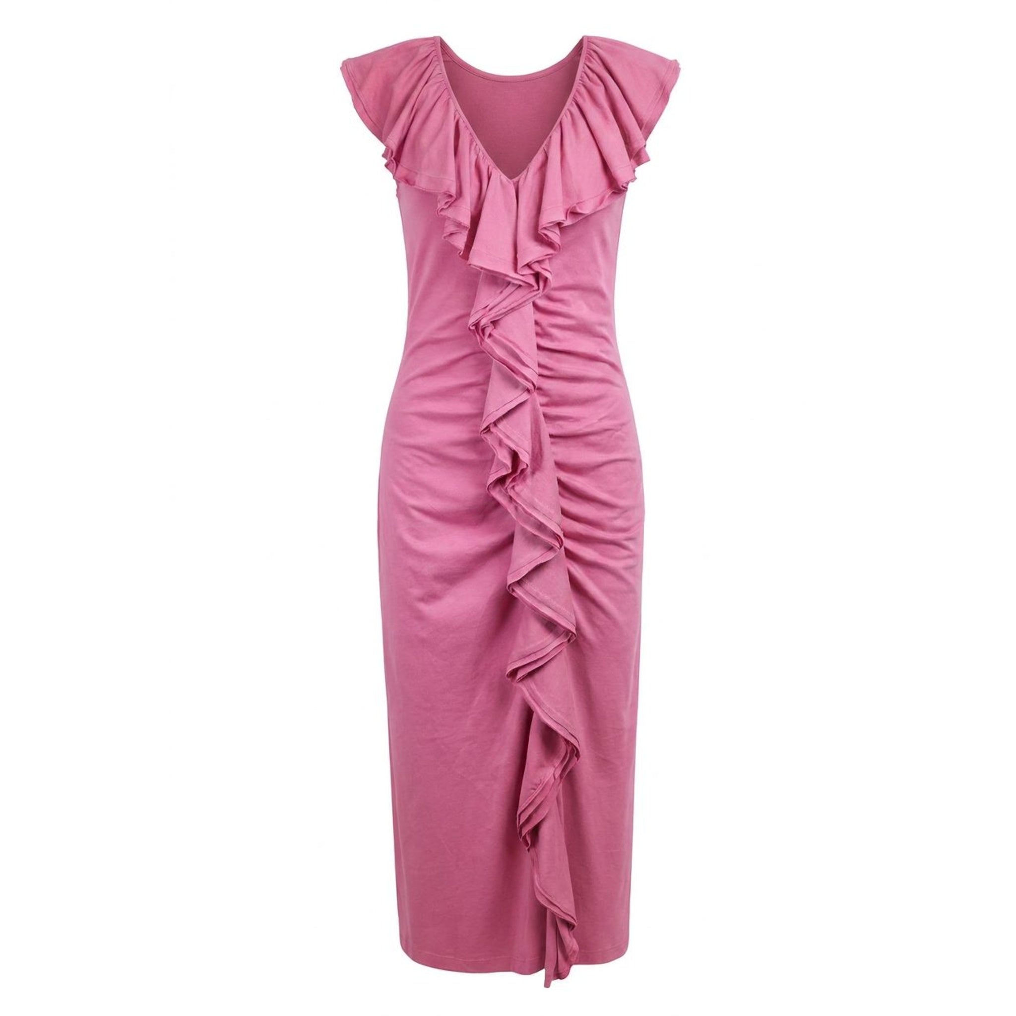 Chiara Cotton Ruffle Dress - Purple - Ulla Johnson