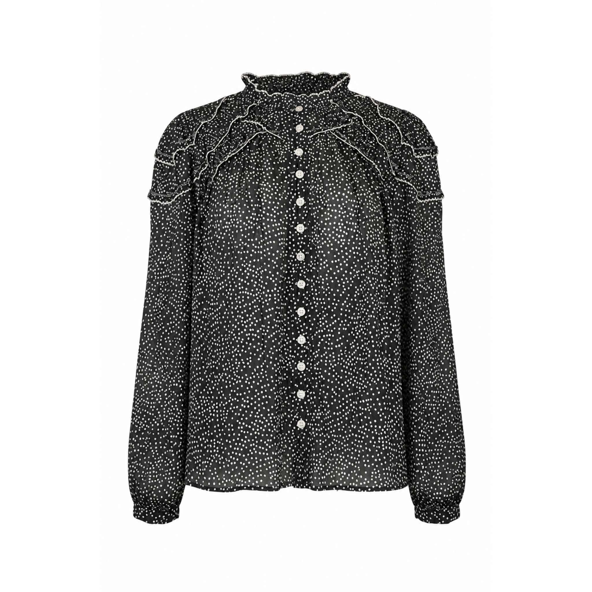 Christa Blouse - Black and Ecru - Isabel Marant