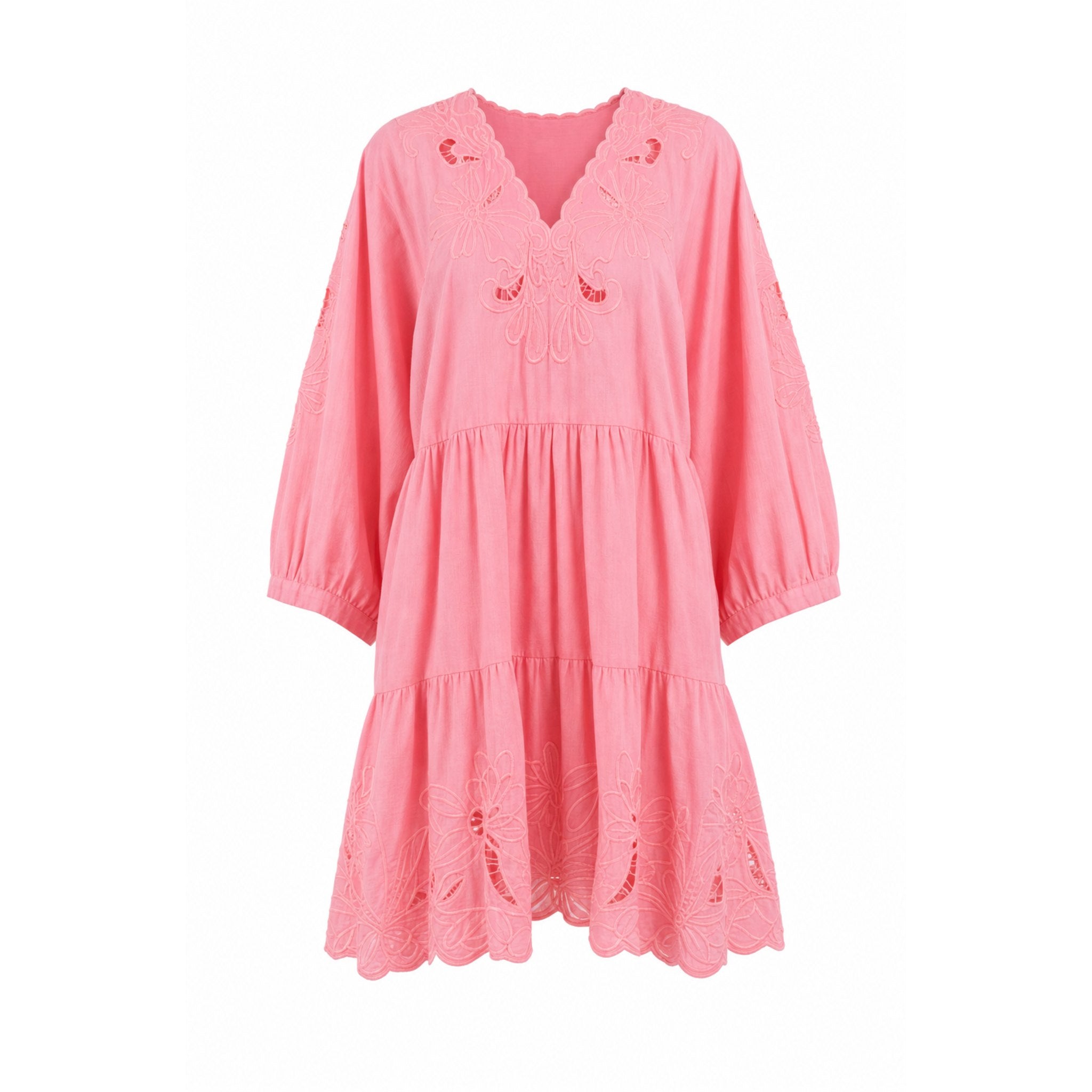 Neon Poplin LS Dress - Hot Pink - Juliet Dunn