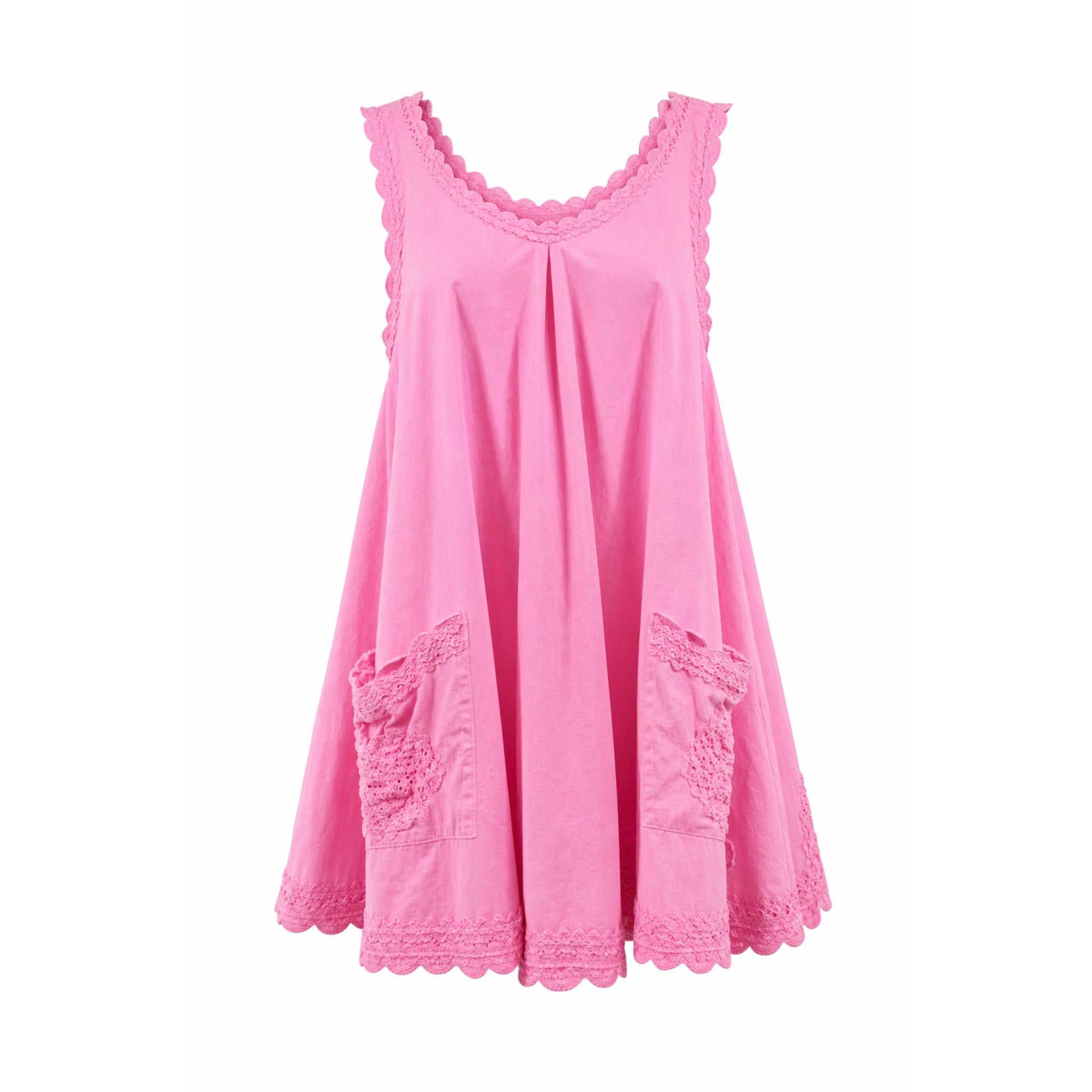 Neon Poplin Mini Dress - Hot Pink - Juliet Dunn