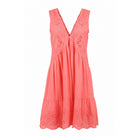 Neon Poplin Mini Dress - Coral - Juliet Dunn
