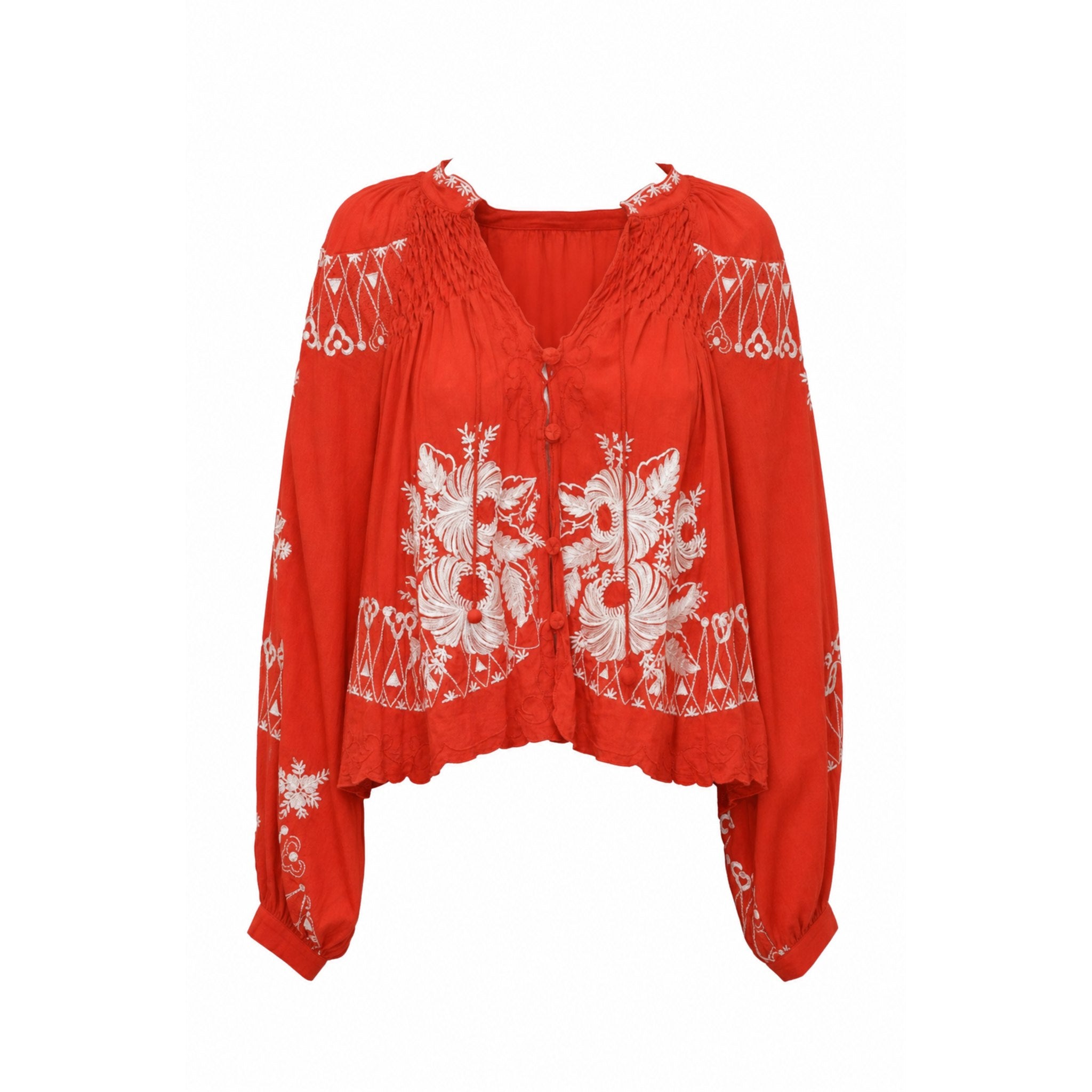 Serafina L/SLV Blouse - Red - Sea