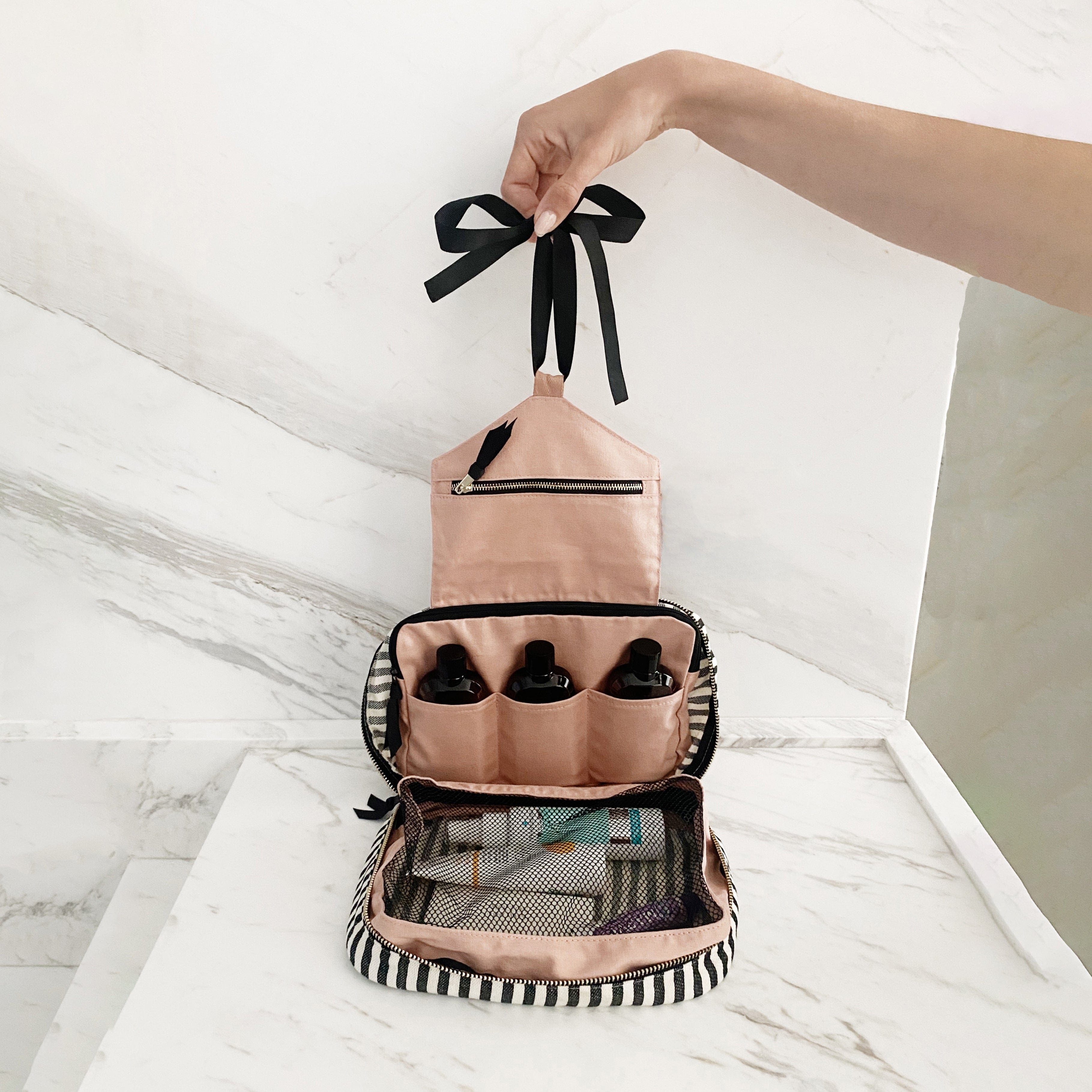 Bag-all Folding/Hanging Toiletry Case - Striped
