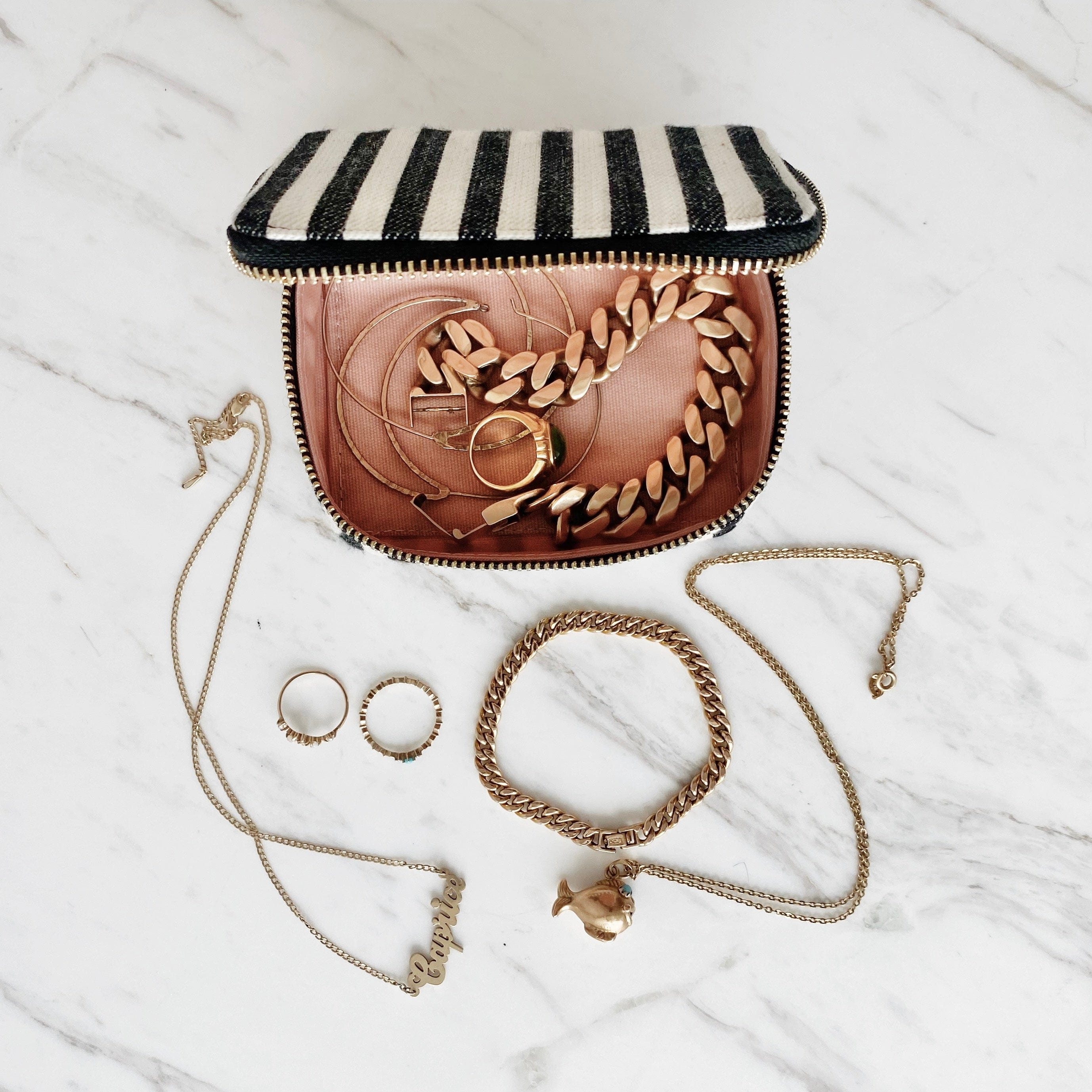 Bag-all Jewelry/Trinket Box, Small - Striped