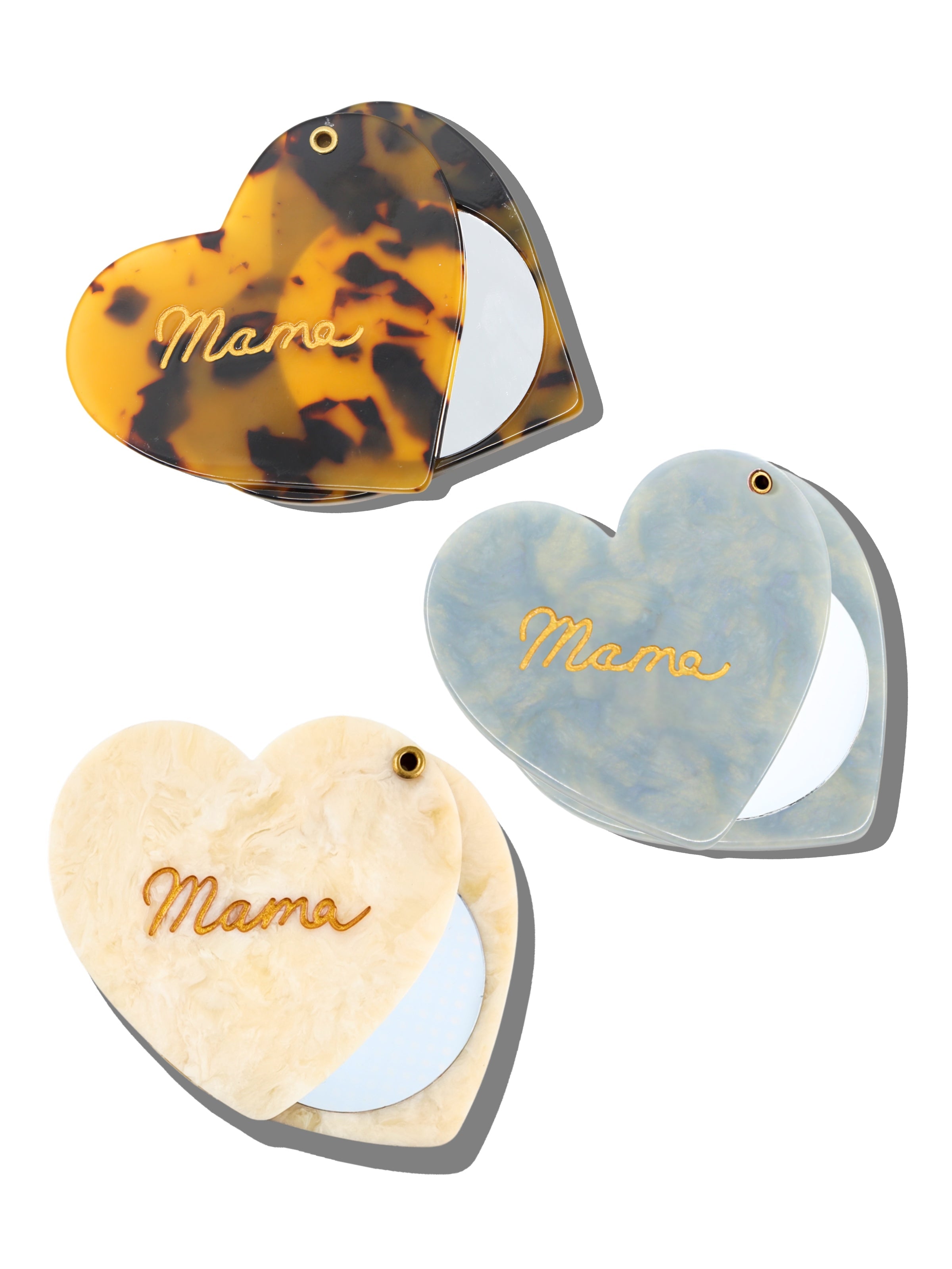 Solar Eclipse Hand-painted Mama Heart Compact Mirror